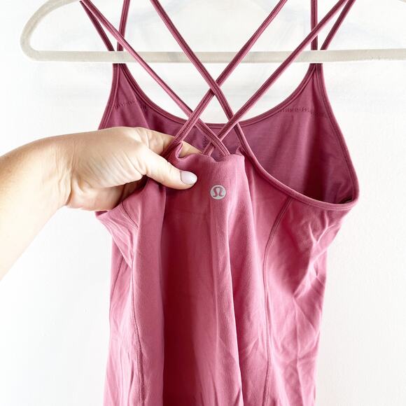 Lululemon Free To Be Scoop Neck Strappy Tank Top Nulu Misty Merlot Red 6 - Picture 9 of 9
